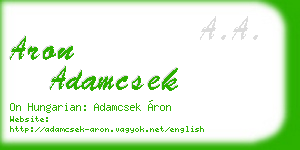 aron adamcsek business card